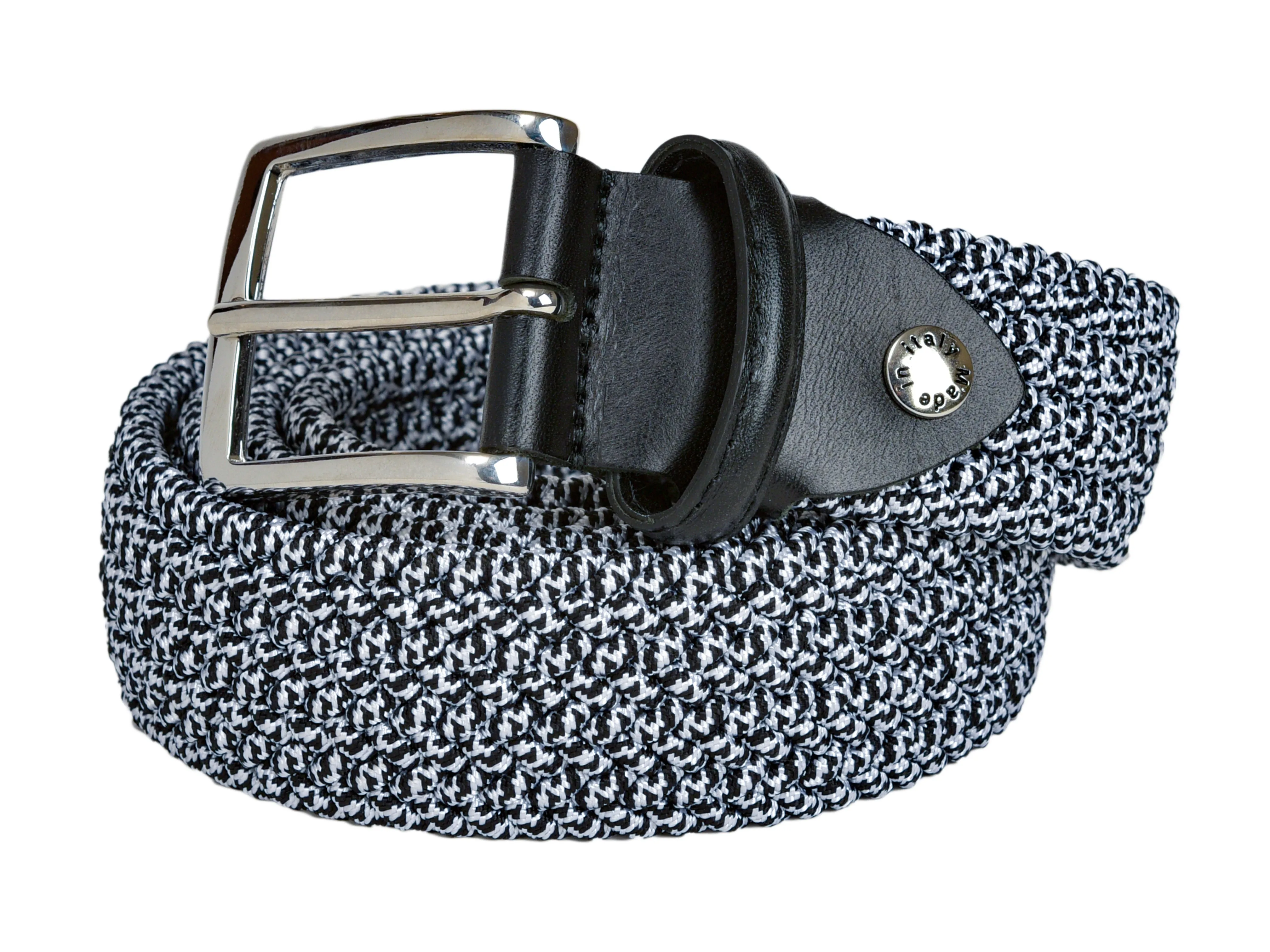 Cotton Stretch Belt Two-Tone Black/White