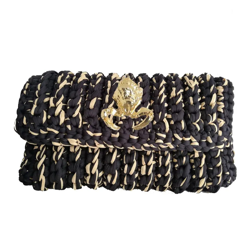 Crab Raffia Clutch