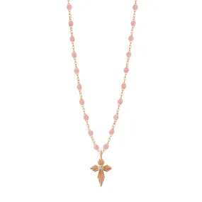 Croix Lumière Blush Diamond Necklace, Rose Gold, 16.5