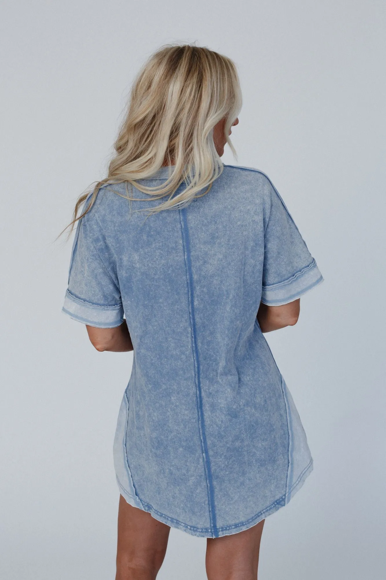 Crush On You Tee Dress - Blue