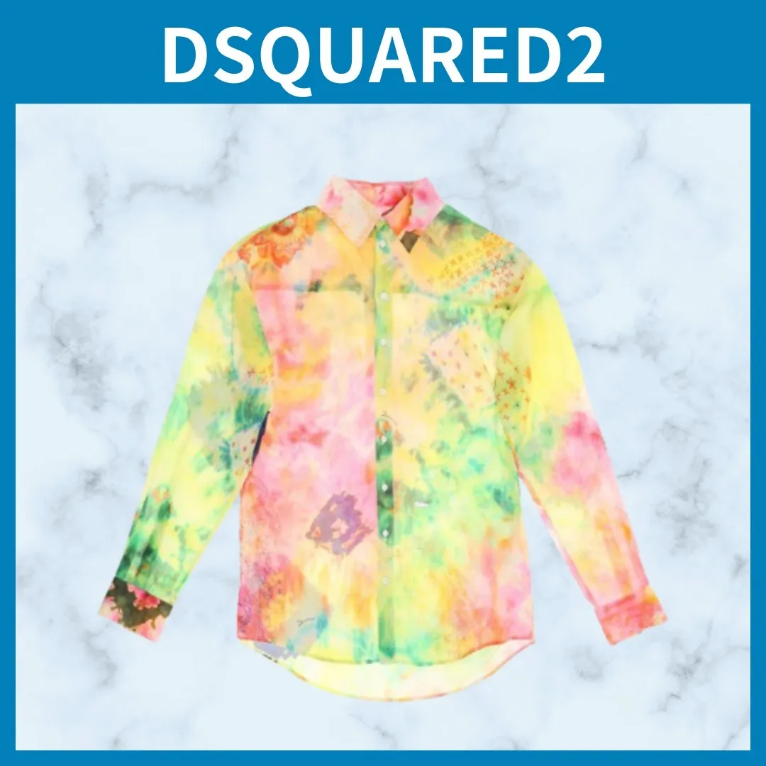 D SQUARED2  |Long Sleeves Cotton Front Button Luxury Shirts