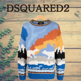 D SQUARED2  |Wool Long Sleeves Luxury Sweaters