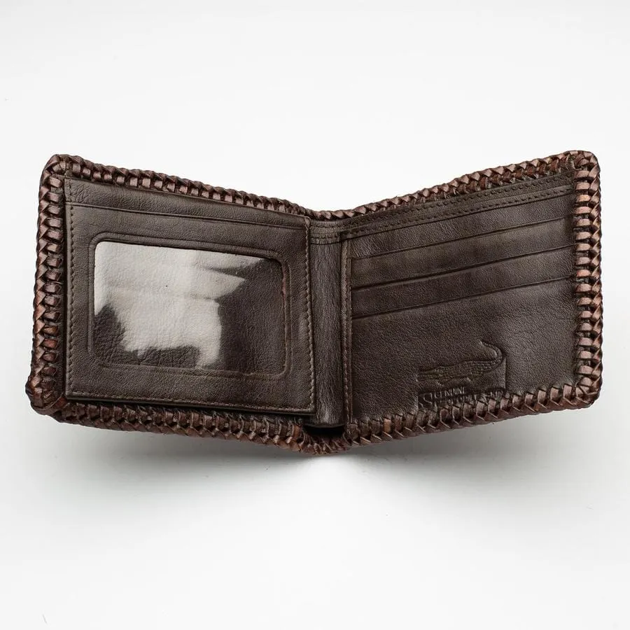 Dark Brown Hardcore Crocodile Head Skin Wallet