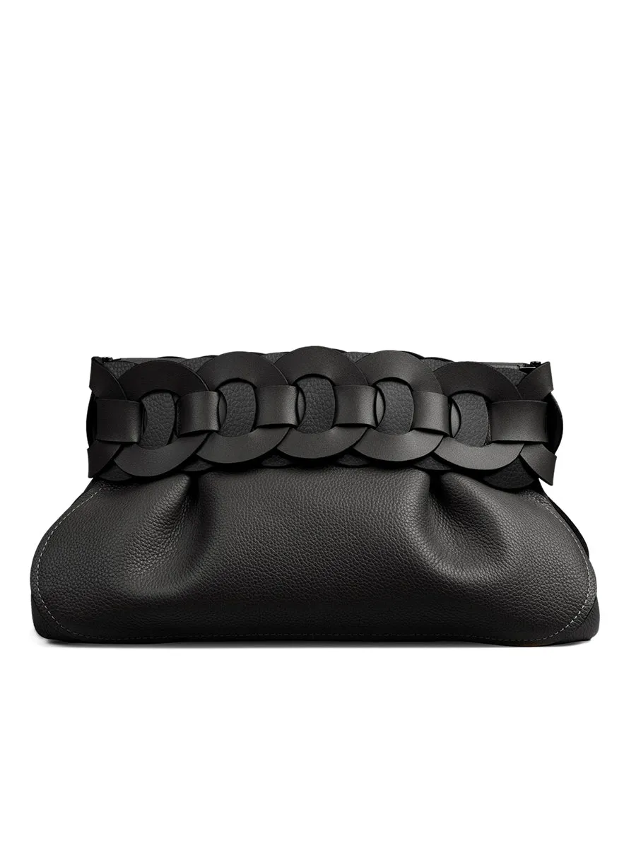 Darryl Clutch Bag in Grained Calfskin & Smooth Cowhide