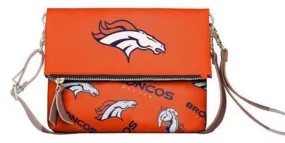 Denver Broncos NFL Printed Fold-Over Crossbody Collection Purse