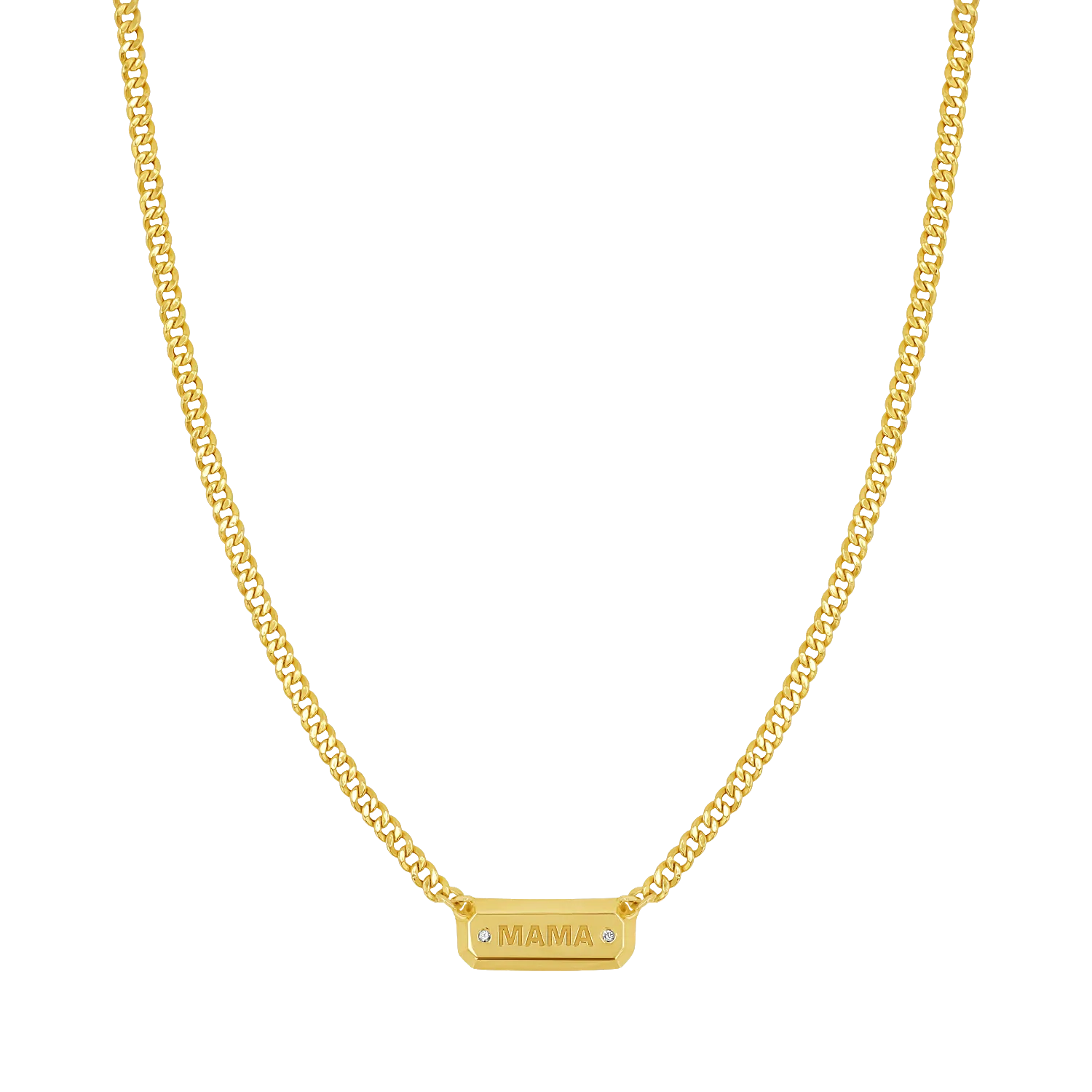 Diamond Beveled ID Cuban Chain Necklace