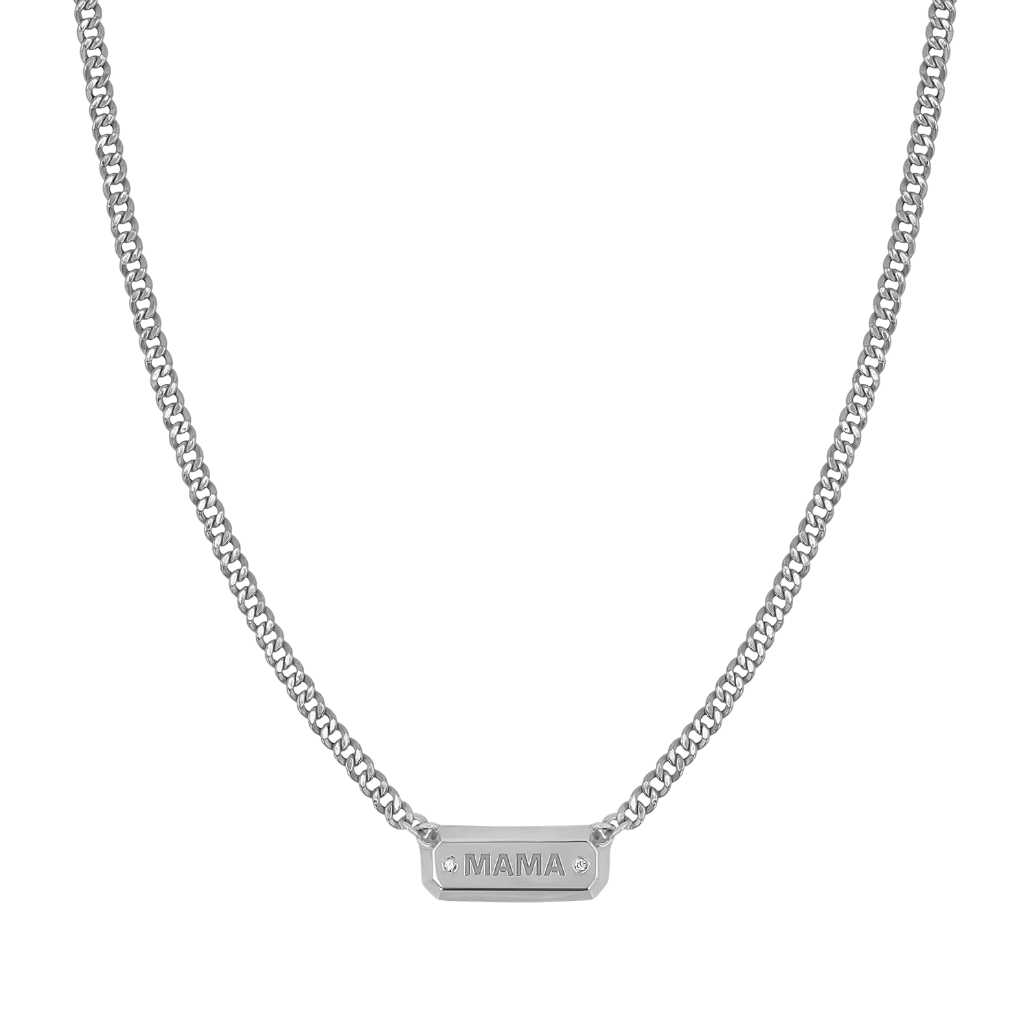 Diamond Beveled ID Cuban Chain Necklace