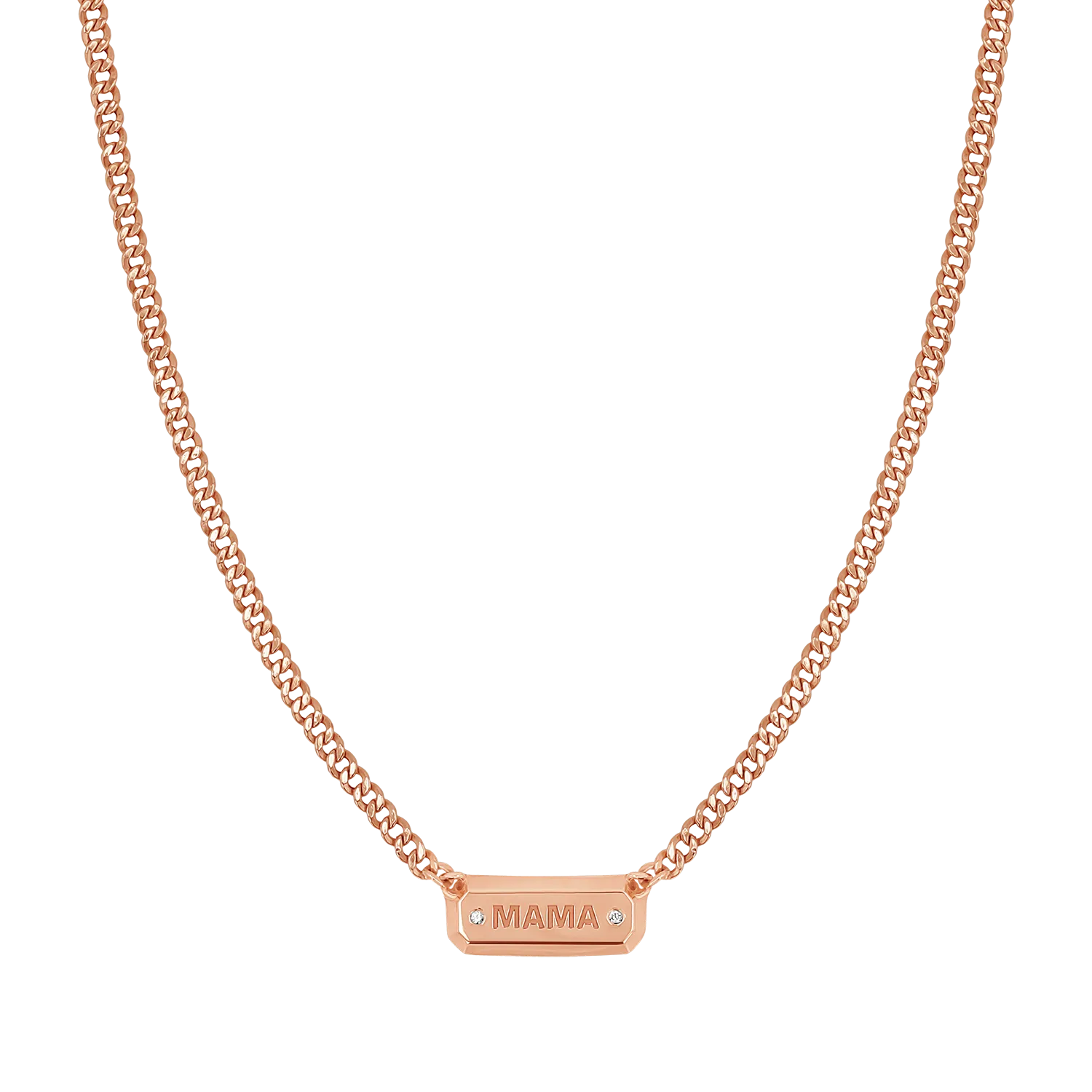 Diamond Beveled ID Cuban Chain Necklace