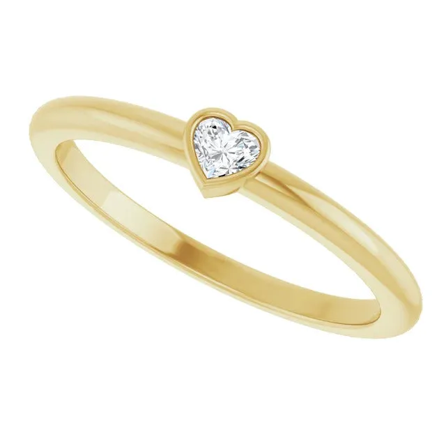 Diamond Heart Stackable Ring