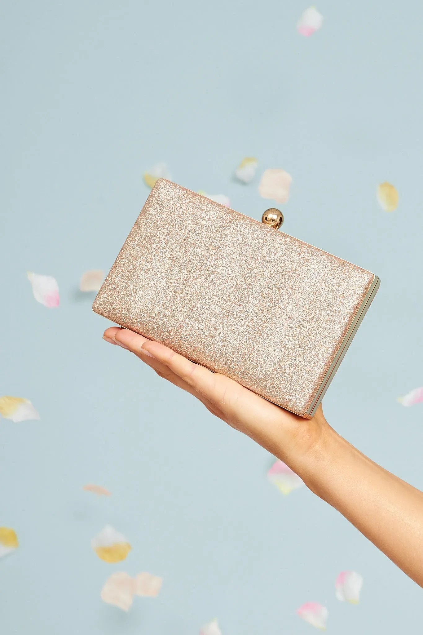 Dianne Clutch Bag In Rose Gold