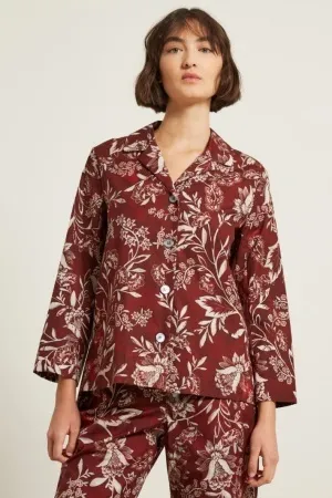 Diffusione Tessile  |Flower Patterns Long Sleeves Cotton Outlet Tunics