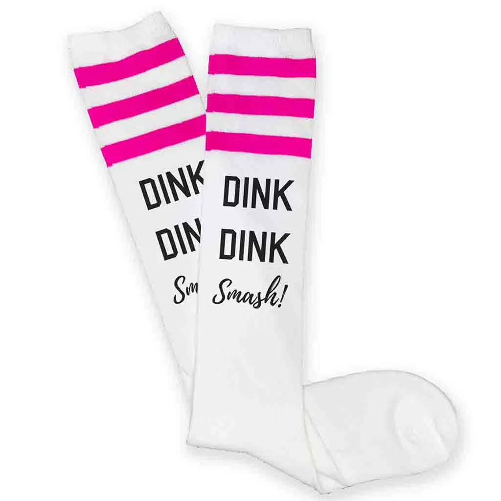 Dink Dink Smash Pickleball Knee High Socks for Her