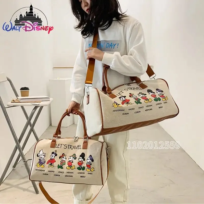 Disney Mickey cartoon canvas handbag Minnie ladies men's messenger bag large capacity shoulder bag S4404237