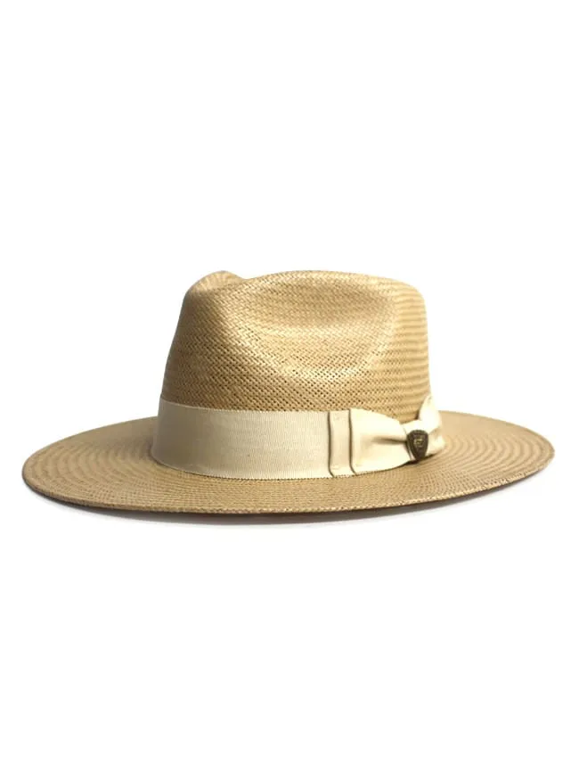 Dobbs Womens Estate Shantung Straw  Wide Brim Fedora Hat