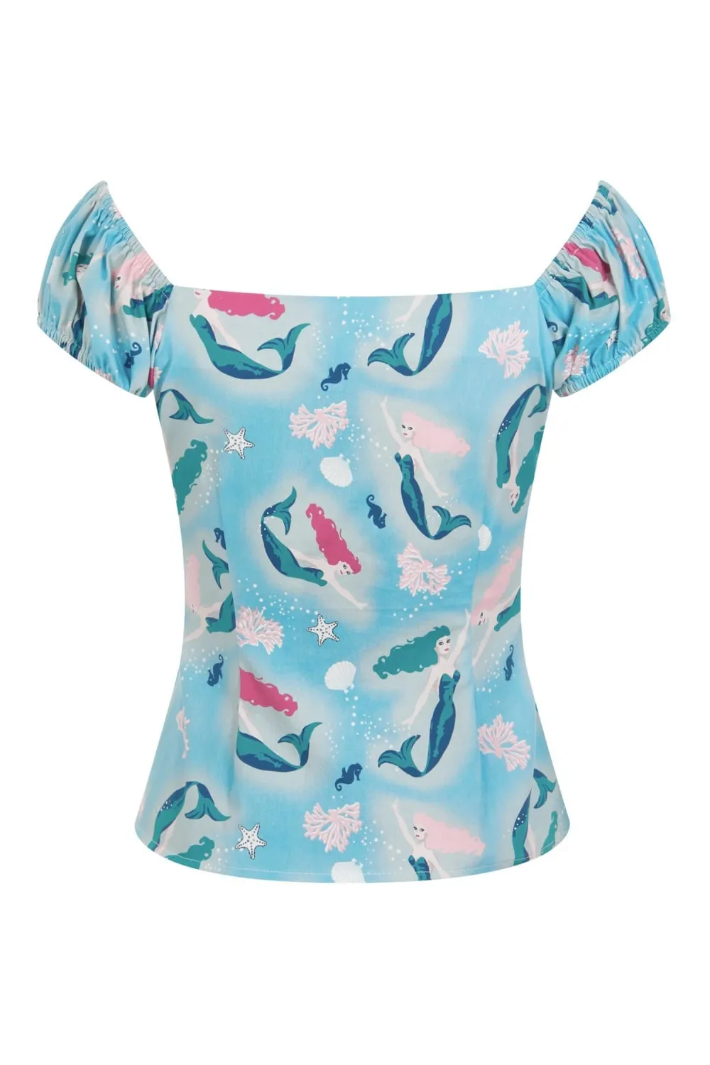 Dolores Top in Mermaid Print (XS ONLY)