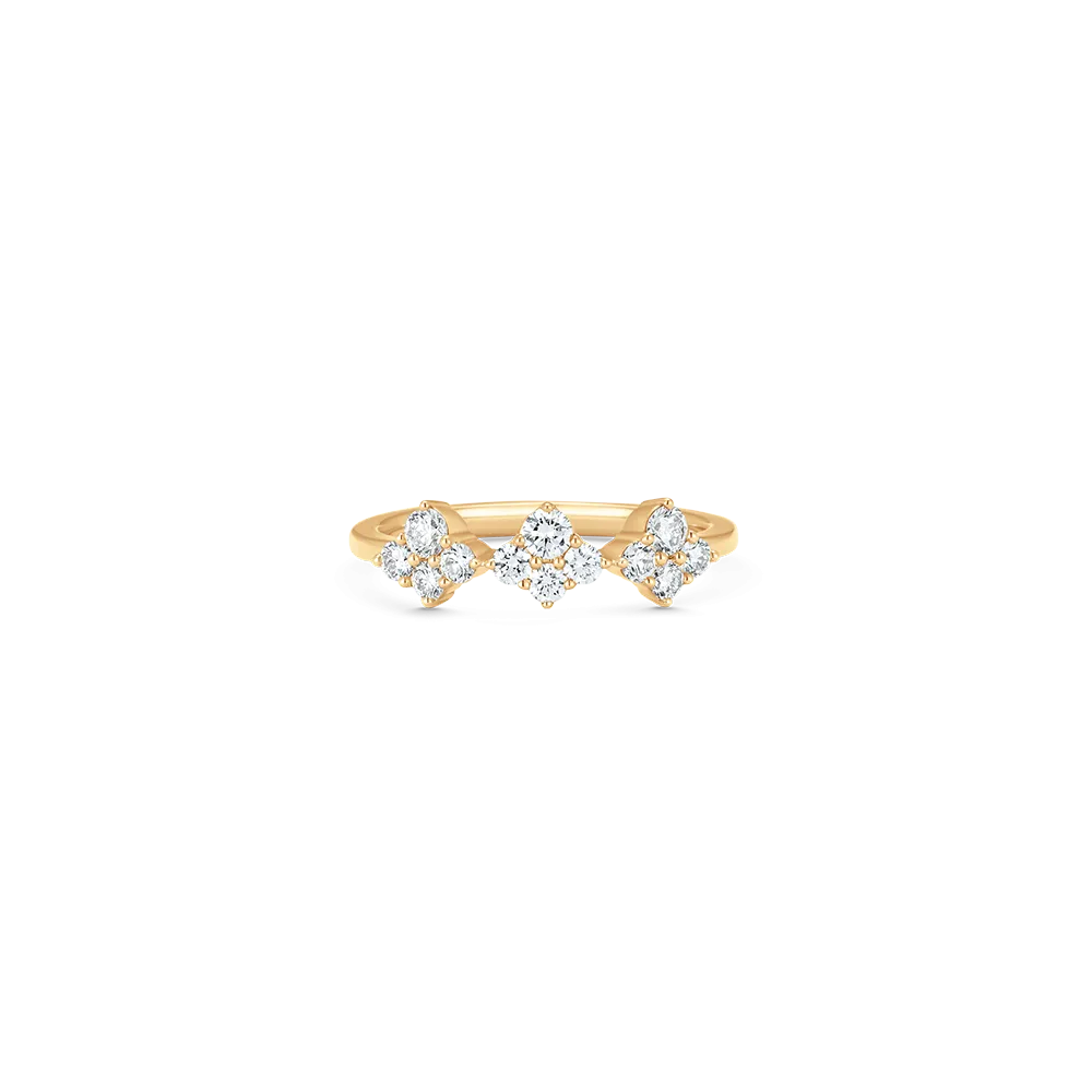 Dujour Gold and Diamond Four-Cluster Ring