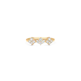 Dujour Gold and Diamond Four-Cluster Ring