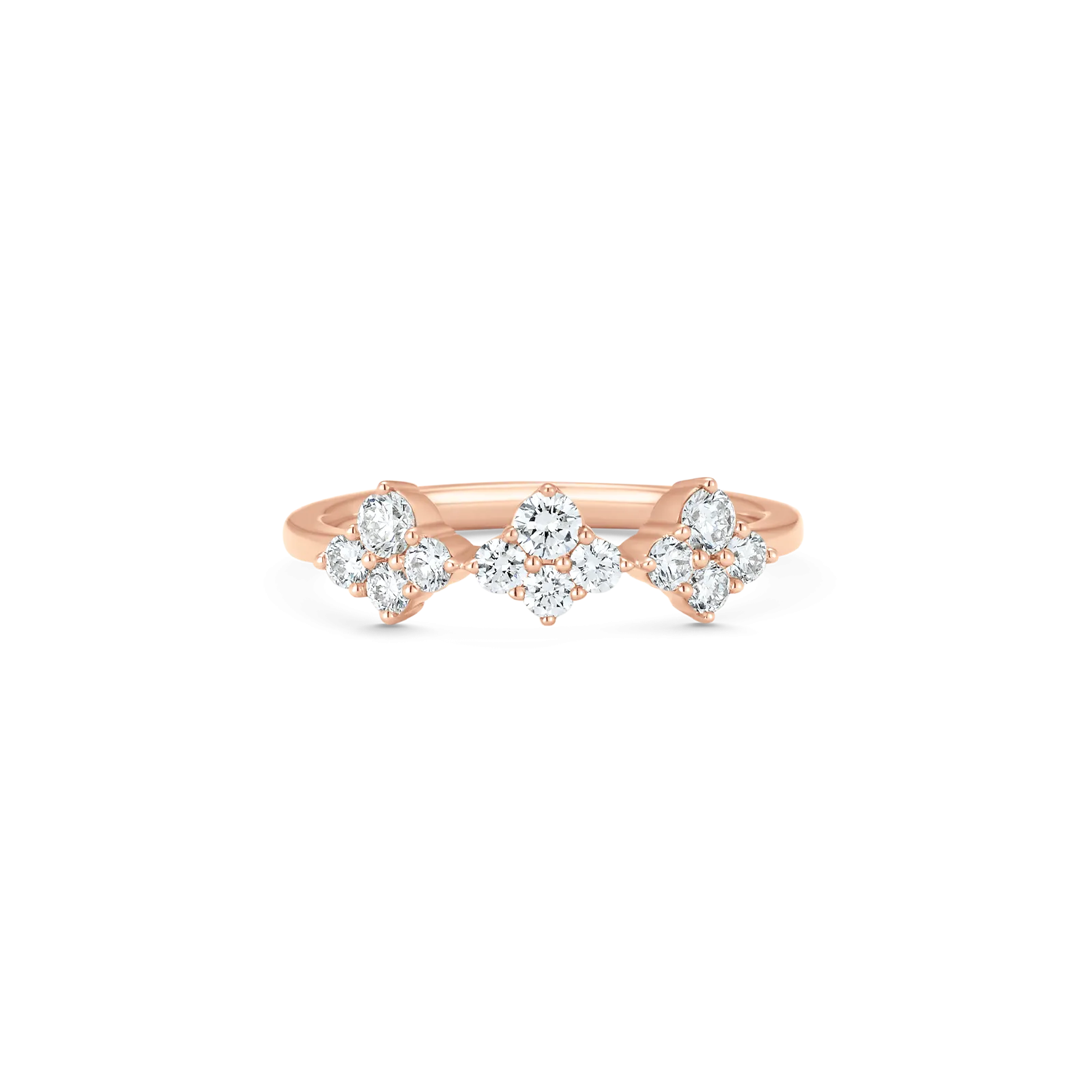 Dujour Gold and Diamond Four-Cluster Ring