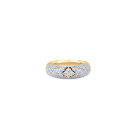 Dujour Pave Diamond and Four-Cluster Gold Ring