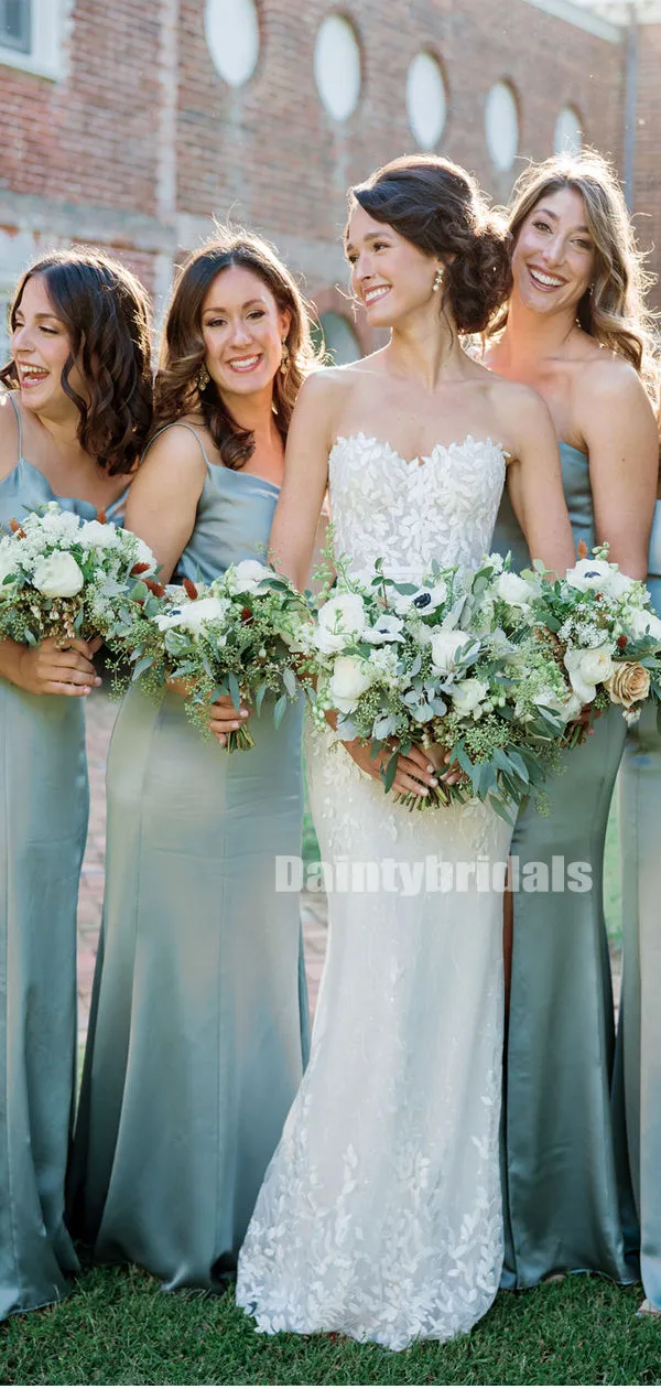 Elegant V-neck Mermaid Floor-length Long Bridesmaid Dresses Online.DB10846