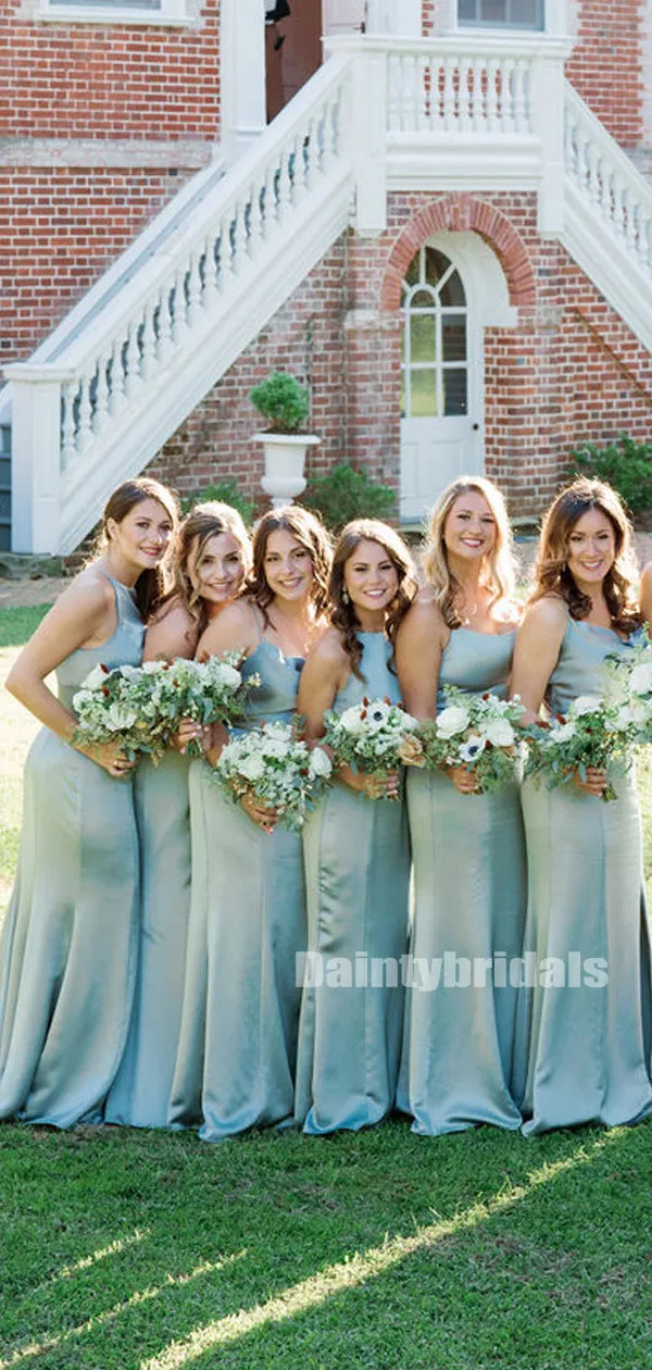 Elegant V-neck Mermaid Floor-length Long Bridesmaid Dresses Online.DB10846