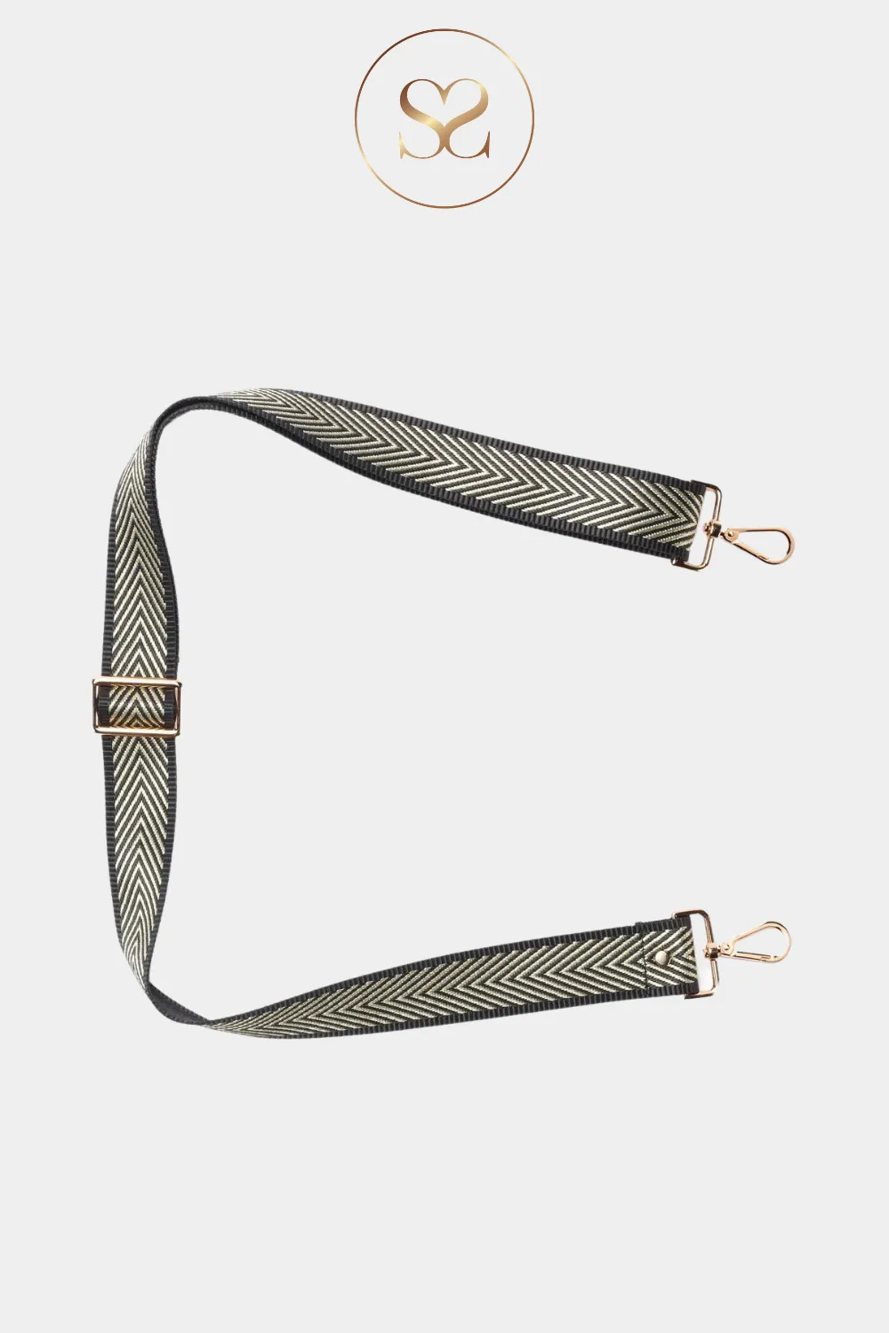 ELIE BEAUMONT - CROSSBODY STRAP - GOLD CHEVRON