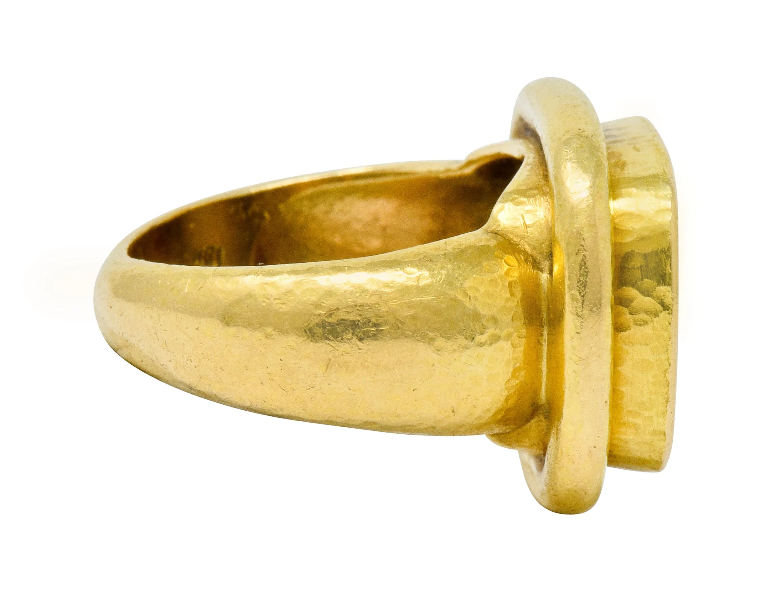 Elizabeth Locke Contemporary 18 Karat Gold Foxhound Signet Ring