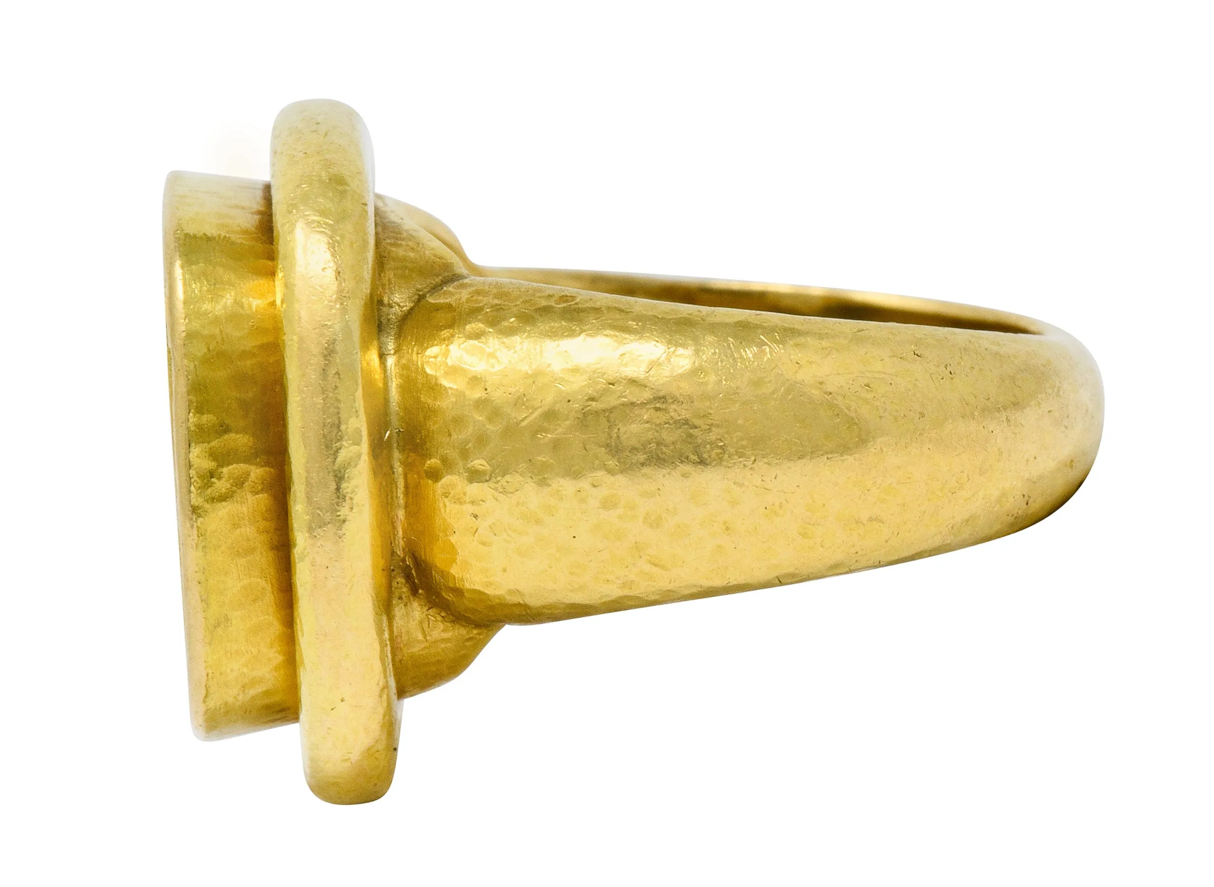 Elizabeth Locke Contemporary 18 Karat Gold Foxhound Signet Ring