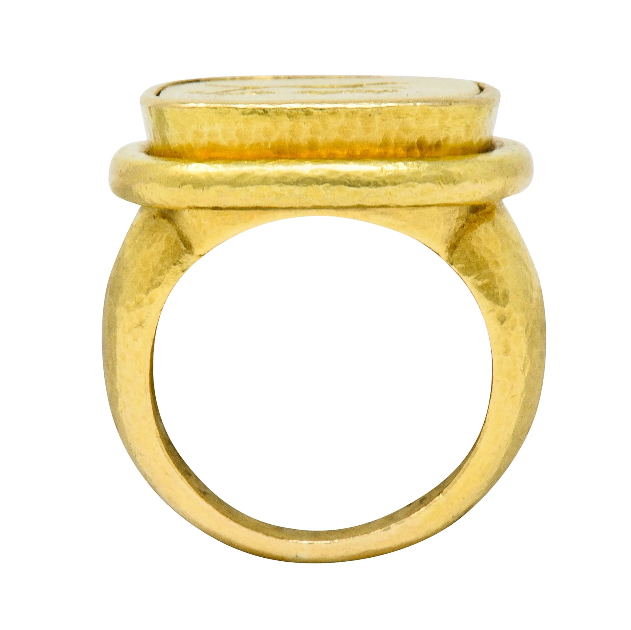 Elizabeth Locke Contemporary 18 Karat Gold Foxhound Signet Ring