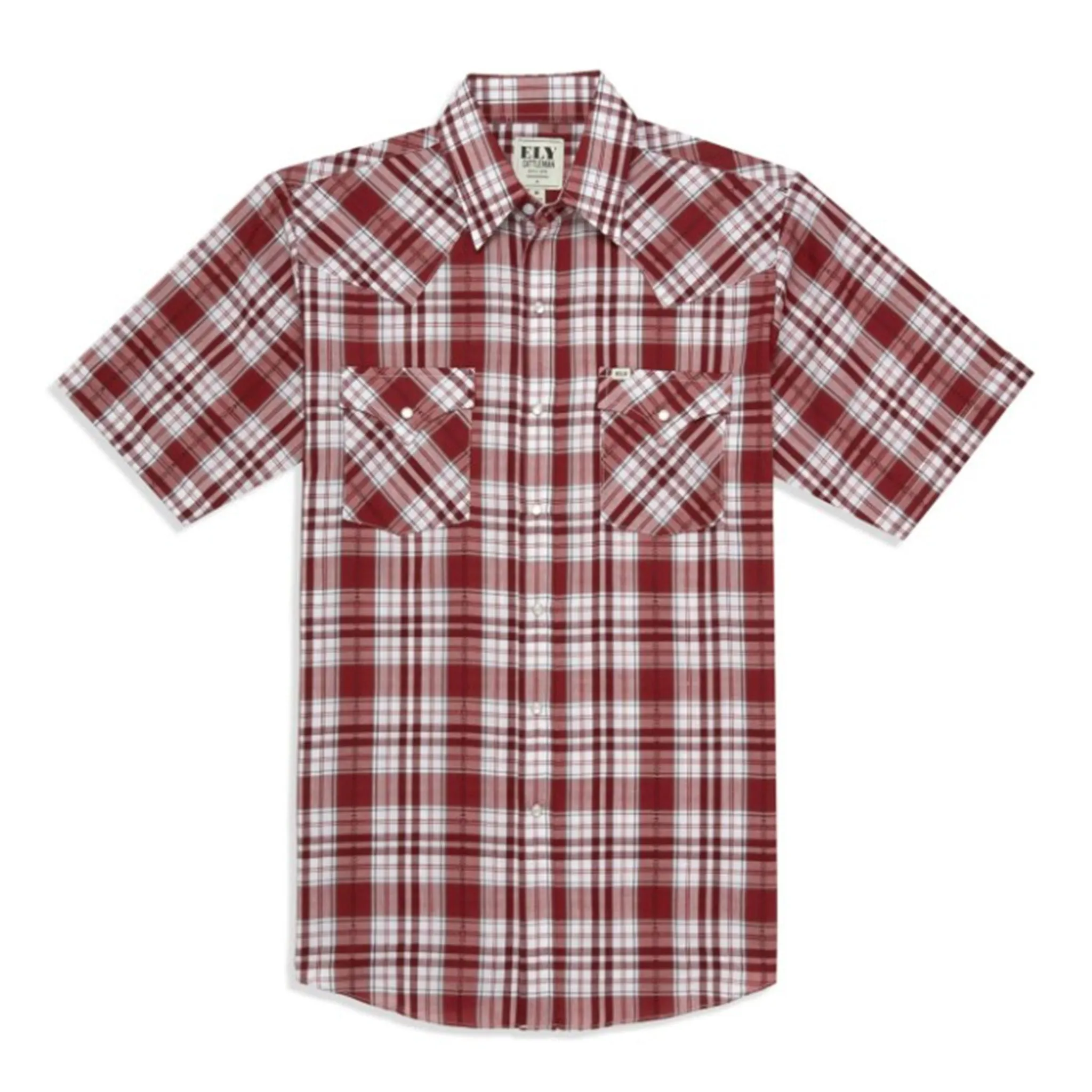 Ely Walker Men's Red Plaid Short Sleeve