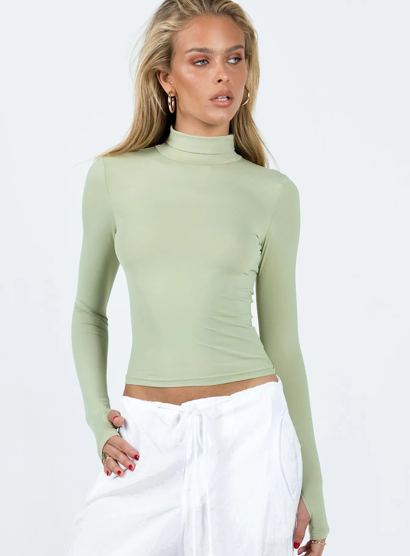 Elysium Long Sleeve Turtleneck Top Green