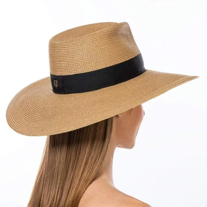 Eric Javits DAPHNE FEDORA HAT - NATURAL/BLACK