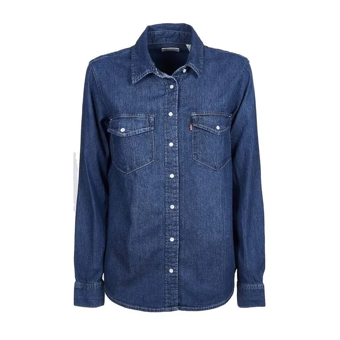 ESSENTIAL WESTERN SHIRT Woman Dark denim