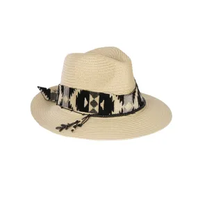 Ethnic Hat Natural Cellulose Beige