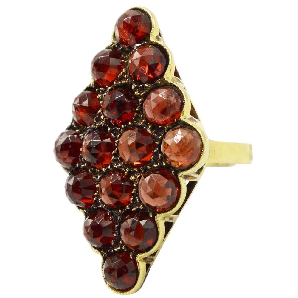 Exceptional antique Bohemian Garnet ring.