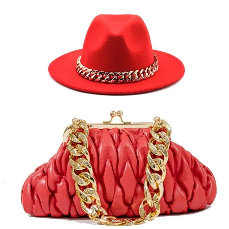 Fedora Hat And Handbag - 2-Piece Luxury Accessories