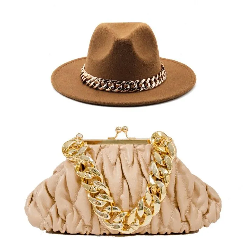 Fedora Hat And Handbag - 2-Piece Luxury Accessories