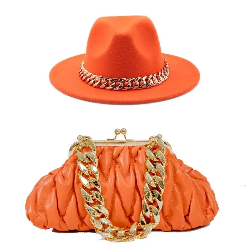 Fedora Hat And Handbag - 2-Piece Luxury Accessories