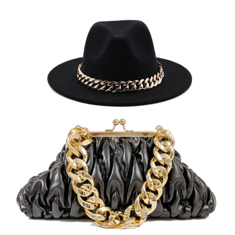 Fedora Hat And Handbag - 2-Piece Luxury Accessories