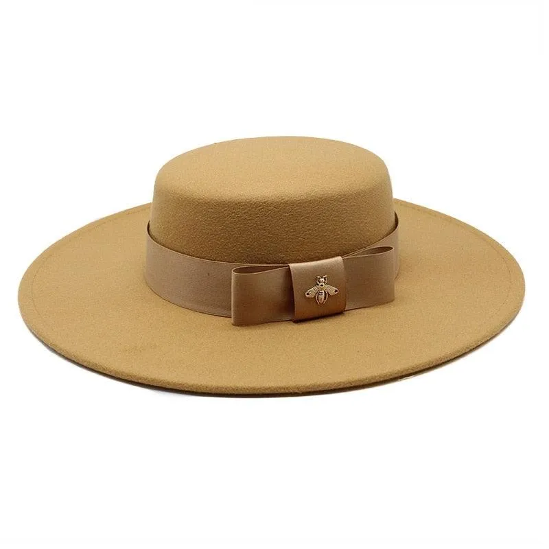 Fedora Hat For Women - French Bowknot Flat Top