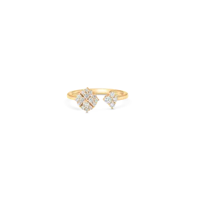 Flora Diamond Cluster and Gold Open Ring