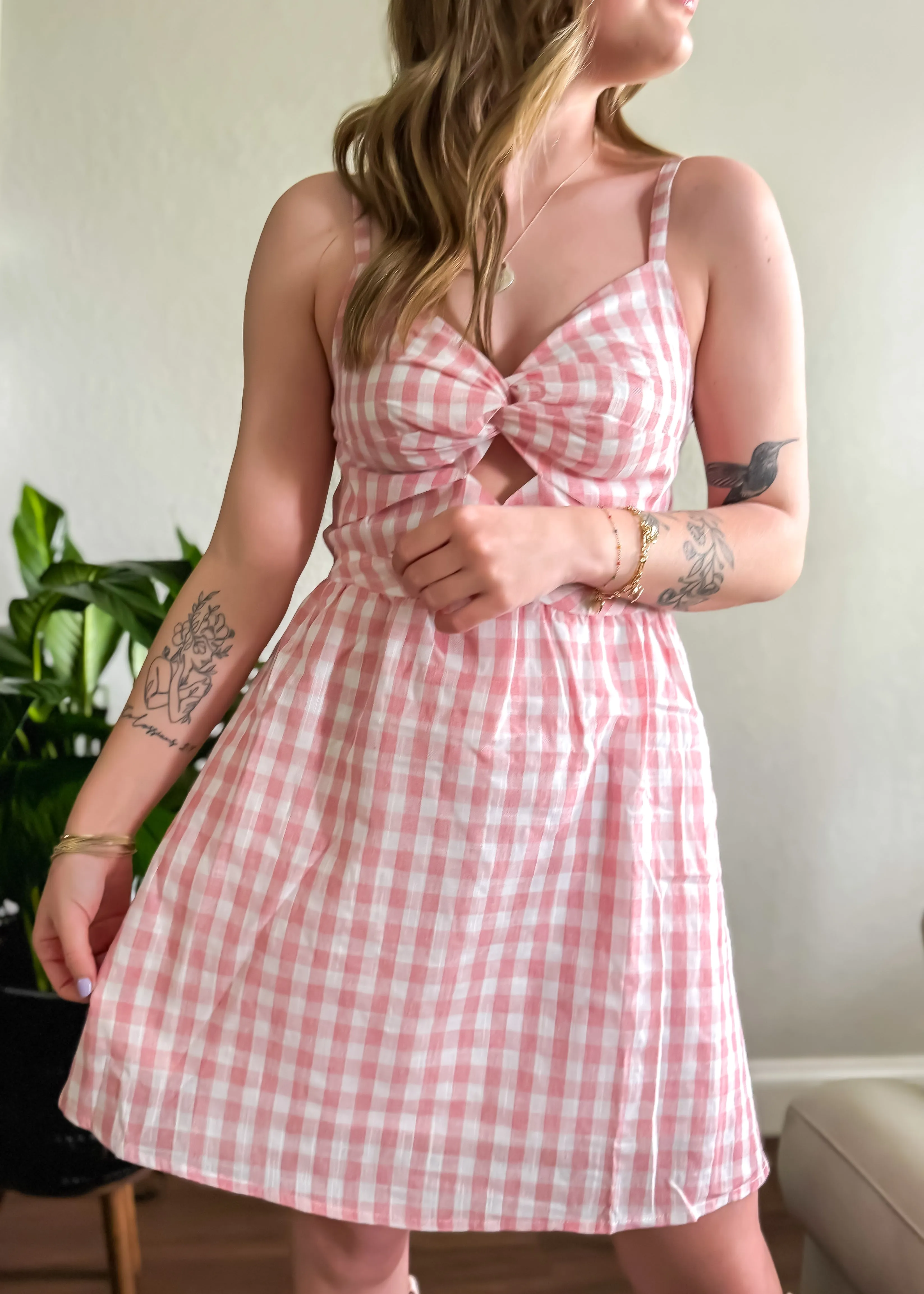 Flower Picking Mini Dress | Blush Pink