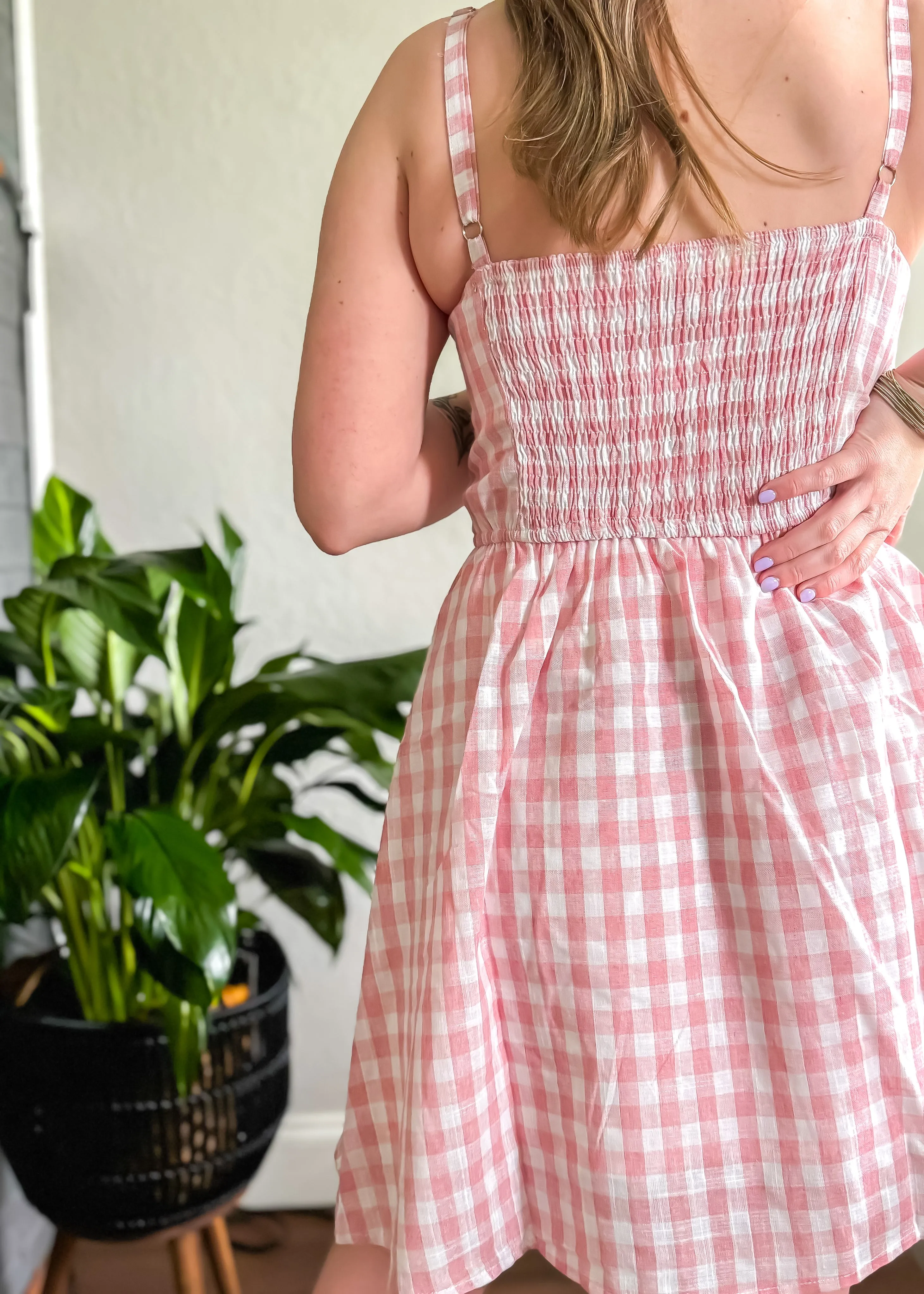 Flower Picking Mini Dress | Blush Pink