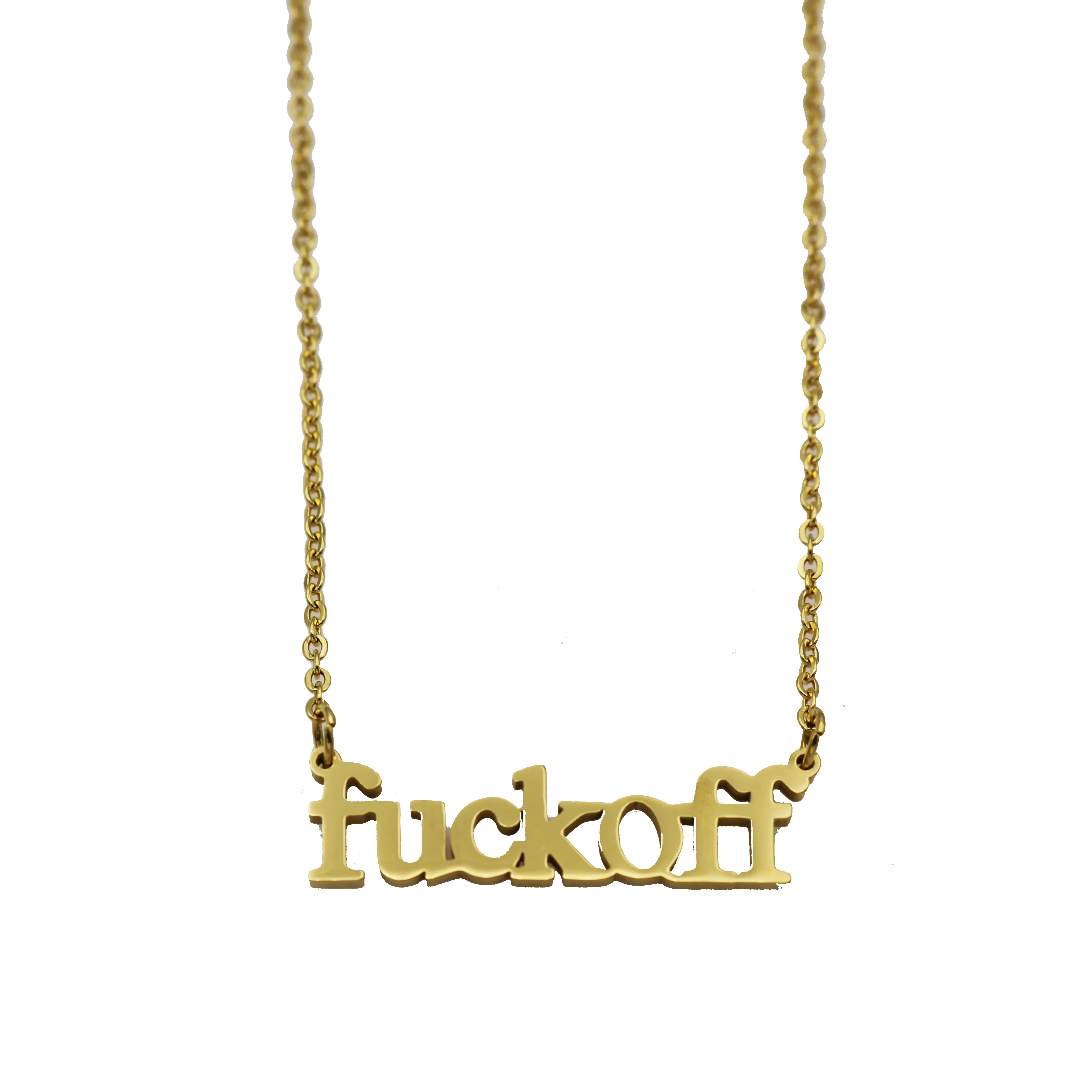 Fuck Off Cutout Necklace