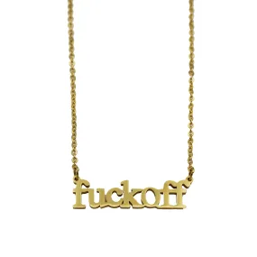 Fuck Off Cutout Necklace