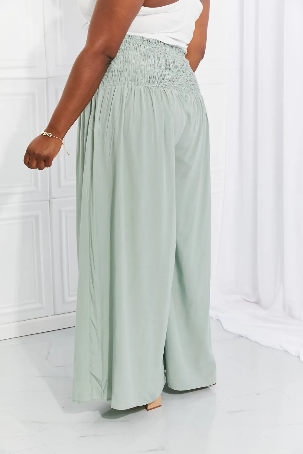 Full Size Beautiful You Smocked Palazzo Pants