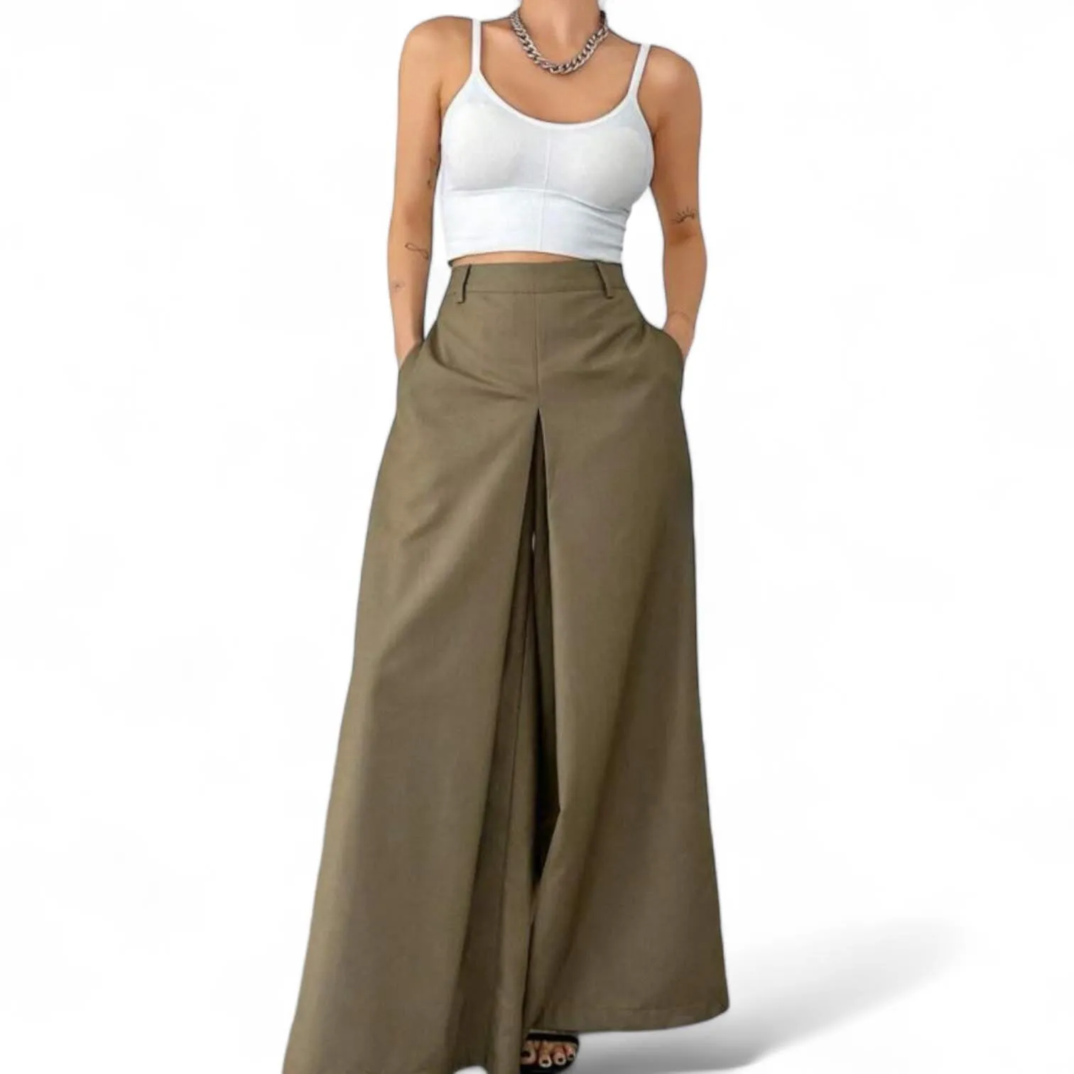 GBOSS Structured High Waist Palazzo Pants