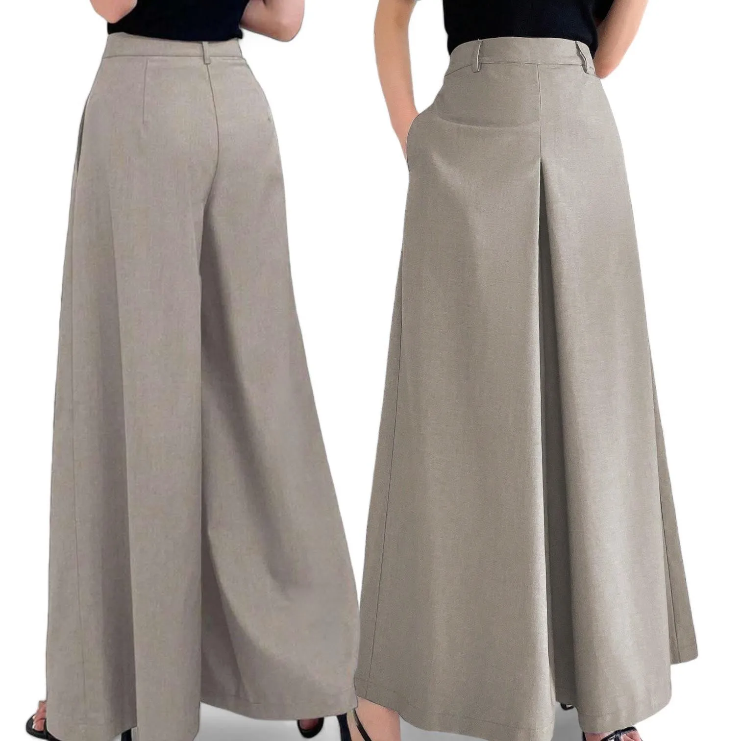 GBOSS Structured High Waist Palazzo Pants