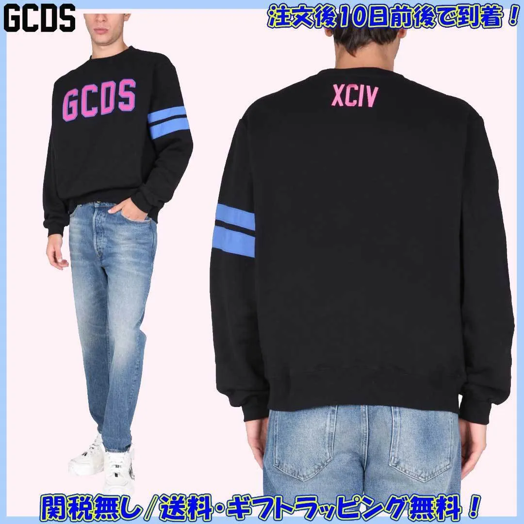 GCDS  |Crew Neck Sweat Long Sleeves Plain Cotton Logo Sweatshirts