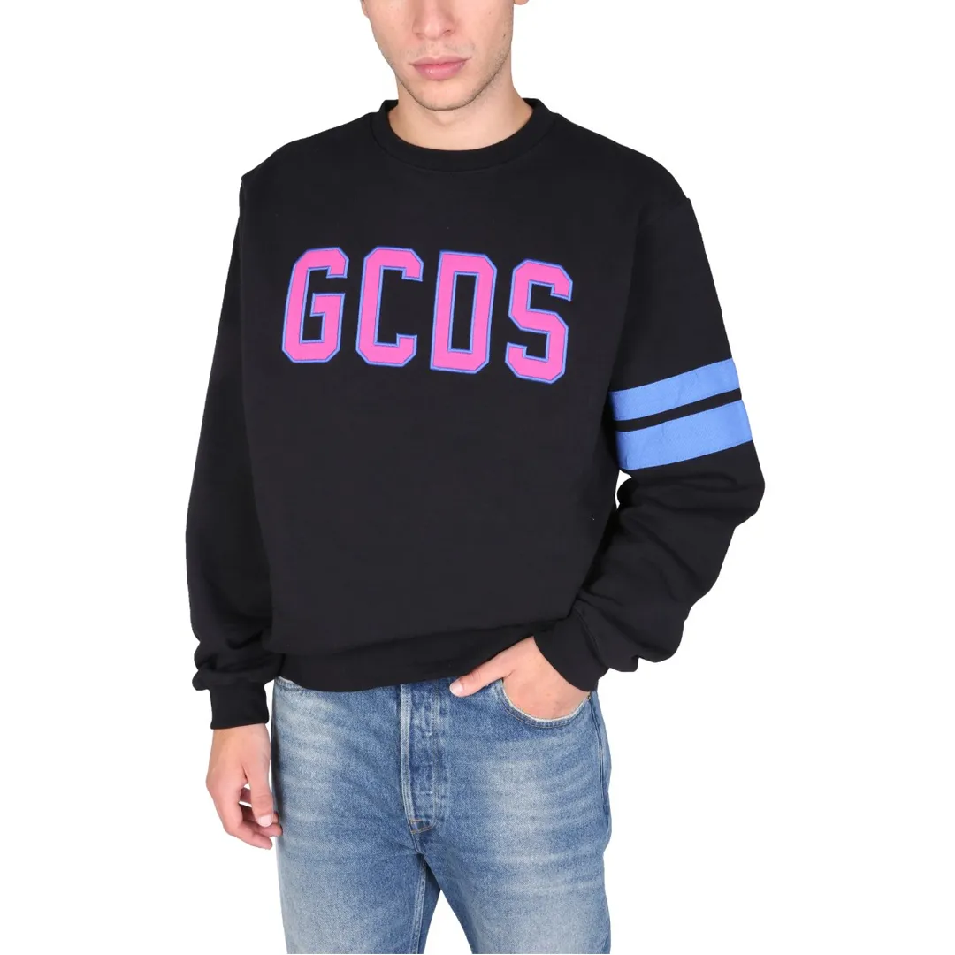 GCDS  |Crew Neck Sweat Long Sleeves Plain Cotton Logo Sweatshirts